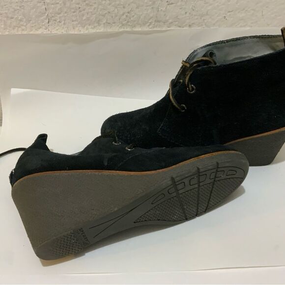 Sperry Top Sider Harlow Bootie Women's 7 Black Suede Wedge Ankle Boots 9103037 - Picture 9 of 14